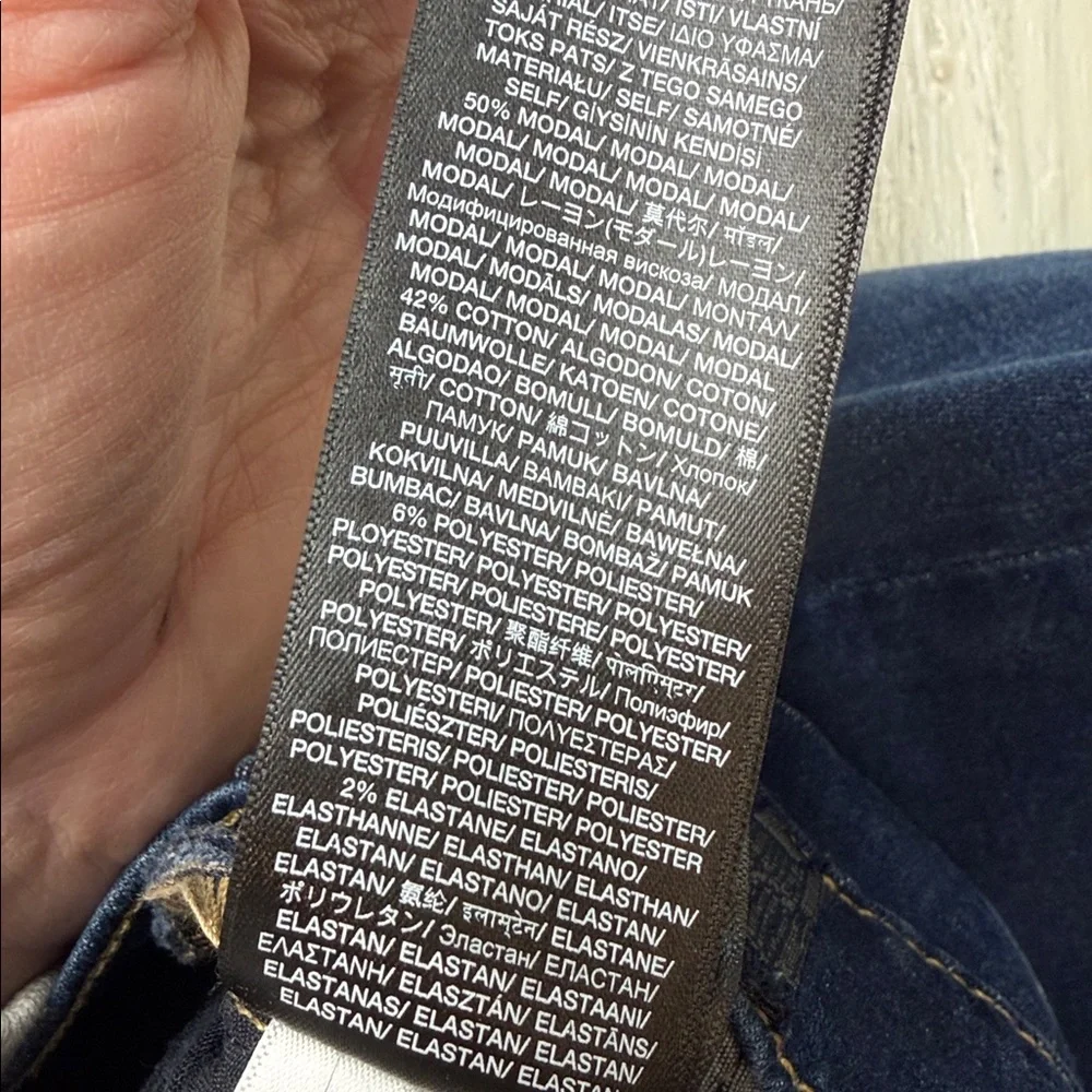 7 For All Mankind Tailorless Slim Illusion Dojo in Indigo Wide Leg Jeans Sz 25 - Picture 16 of 16